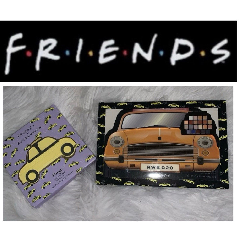 🦋🧑‍🎄 NEW FRIENDS Taxi Cab Eyeshadow Pallet & Taxi Shaped Mango Bath Fizzer NIB